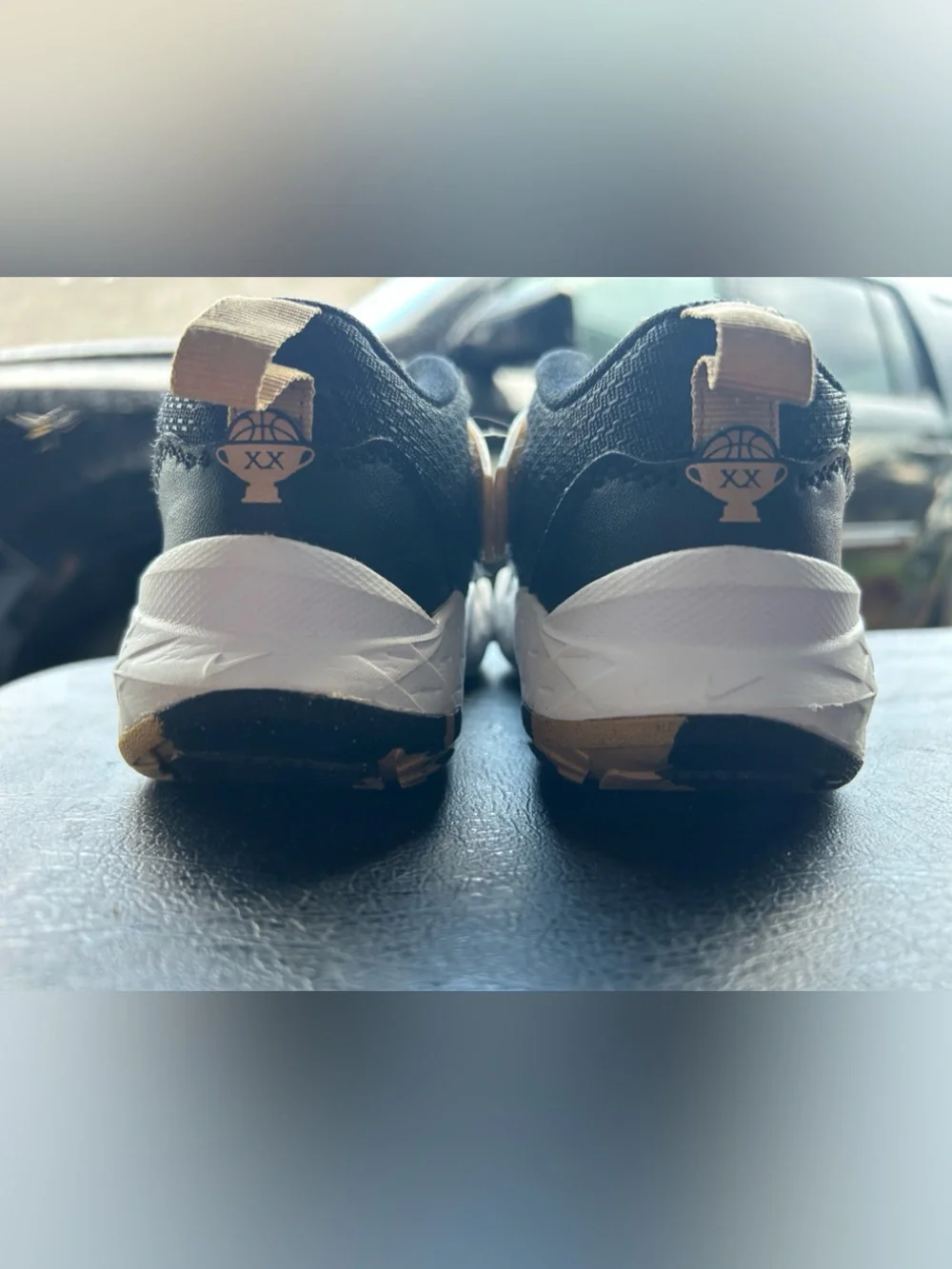 Nike Kids Black and Gold Sneakers
